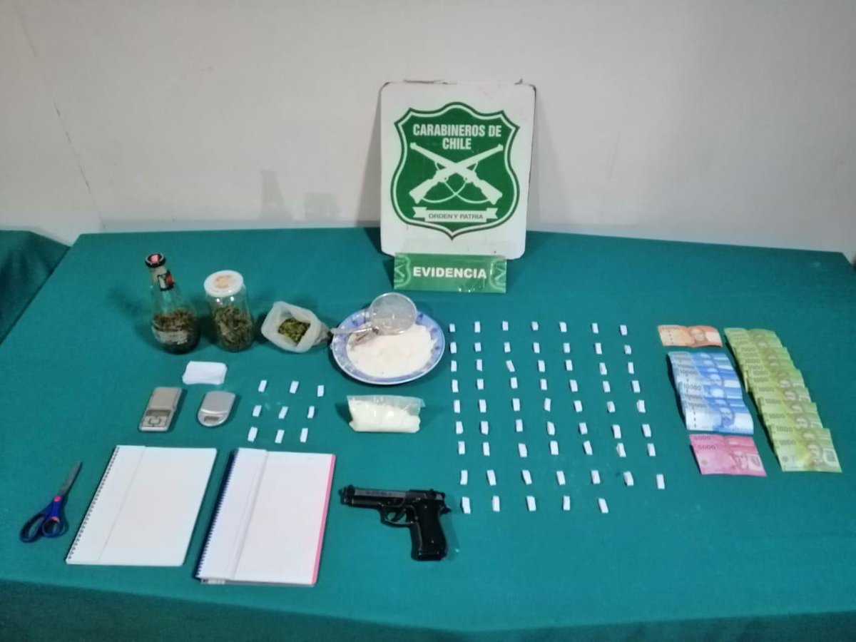 Dos detenidos por tráfico de drogas a cuadras de colegio de Machalí