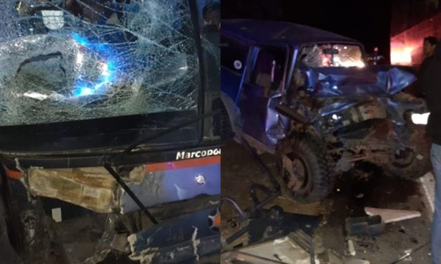 Colisión entre vehiculo particular y bus link en Carretera del Cobre