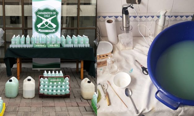 Desbaratan laboratorio clandestino de Alcohol Gel en Machalí