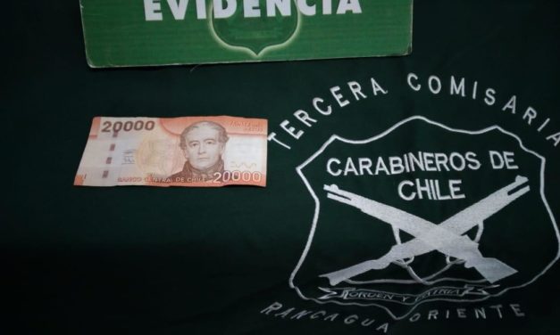 Detienen a joven que intentó sobornar a carabinero e infringir cuarentena en Rancagua