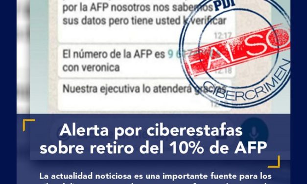 Hacen llamado a no caer en estafas por retiro del 10% de las AFP