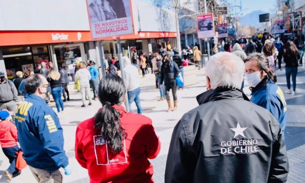 Autoridades fiscalizan cumplimiento de medidas sanitarias en el centro de Rancagua