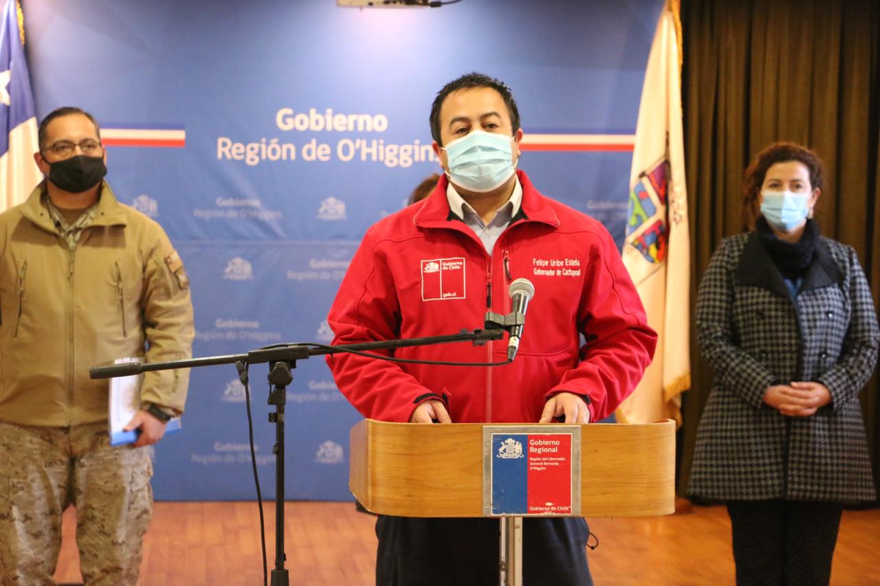 O’Higgins registra 116 nuevos casos de coronavirus y San Vicente entra en cuarentena