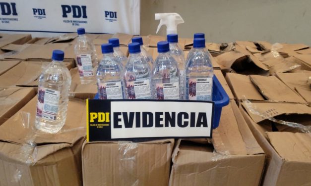 Incautan amonio cuaternario y alcohol gel al interior de una bodega en Rancagua