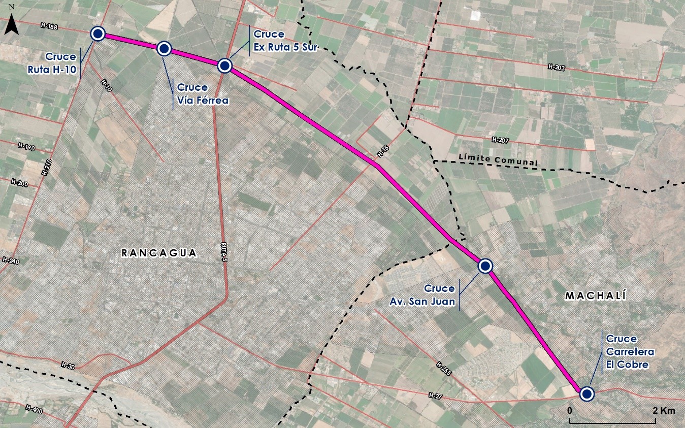 MOP O’Higgins informó del Estudio de Ingeniería Conexión Vial sector norte Machalí-Rancagua a respectivos municipios
