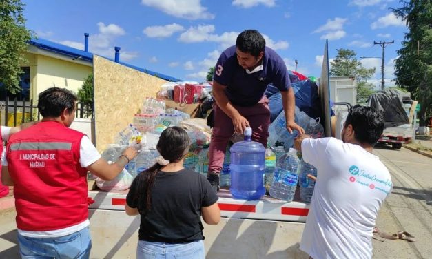 Machali entrega ayuda a afectados por incendios en el sur
