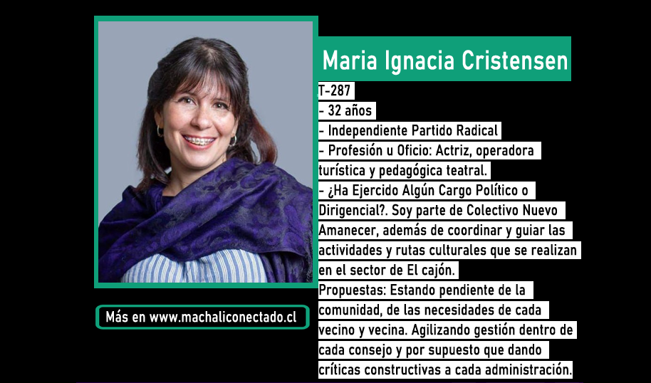 Conoce a la Candidata a Concejal por Machali María Cristensen