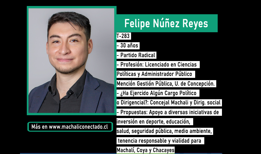 Conoce al Candidato a Concejal por Machali Felipe Núñez