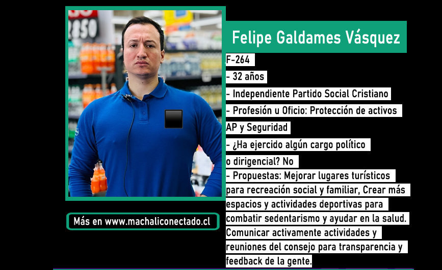 Conoce al Candidato a Concejal por Machali Felipe Galdames