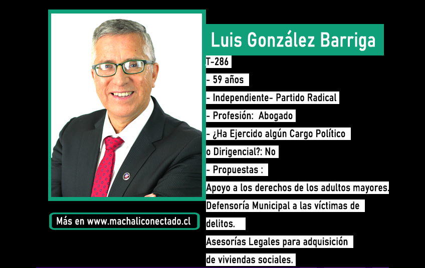 Conoce al Candidato a Concejal por Machali Luis González