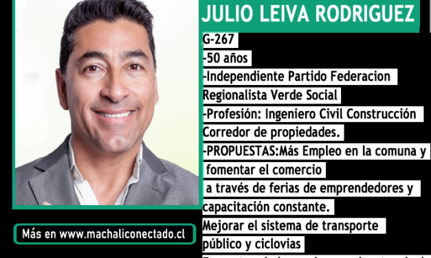 Conoce al Candidato a Concejal por Machali Julio Leiva