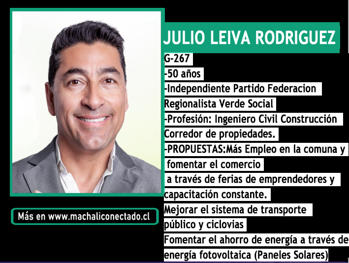 Conoce al Candidato a Concejal por Machali Julio Leiva