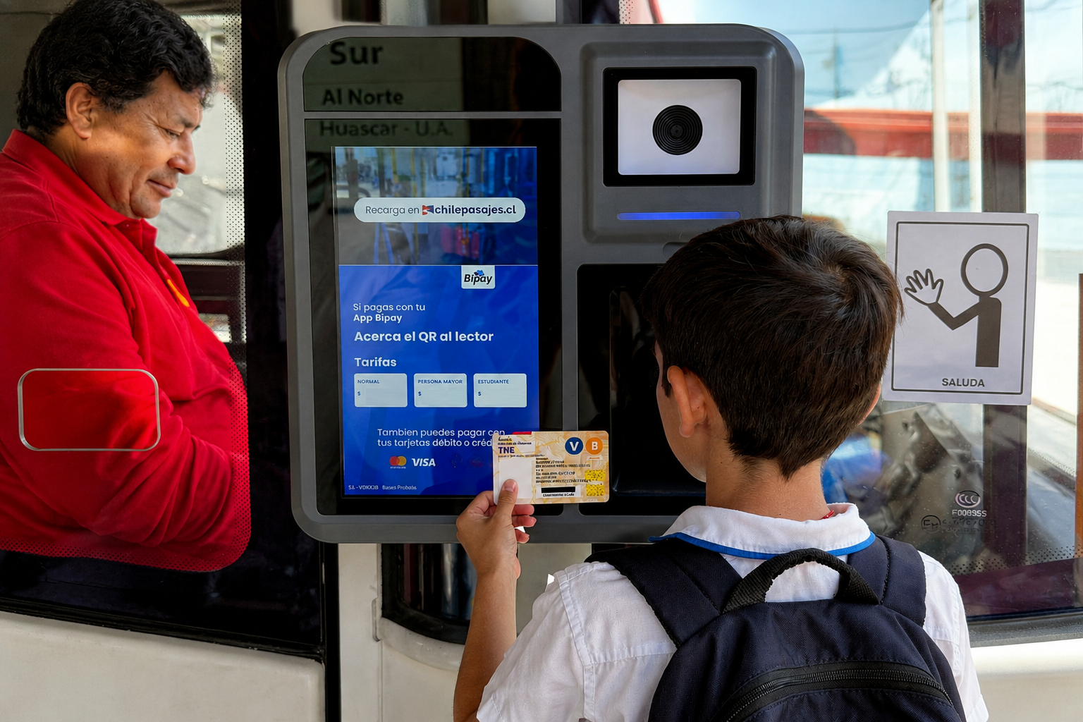 Estudiantes de básica ya no mostrarán la TNE al chofer y pasarán por el validador electrónico